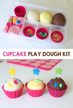 the cupcake play dough kit is ready to be eaten