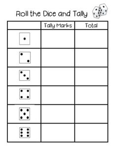 roll the dice and talk about it in this worksheet for kids to practice their math skills