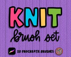 the knit brush set includes 20 procreate brushes