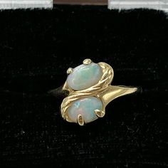 ⚓14k Gold Double Opal Ring Size 6.25 Solid 14k gold, stamped 14k. Not filled or plated. In excellent condition. We sell the highest quality vintage and pre-owned items! Free domestic shipping always! On its way to you in 1 business day. 30 day return policy! ⚓The Details Size 6.25 Two opal stones 1.74 mm band Weighs 3 grams ⚓Who We Are We are a small, family-owned business in Plymouth, MA. Located in the heart of Main Street, Main Street Jewelry Co.'s mission is to find one-of-a-kind, unique pie Vintage 14k Stamped Opal Ring For Formal Occasions, Vintage Hallmarked Opal Ring For Anniversary, Heirloom Opal Ring In 14k Gold, Vintage Opal Ring In 14k Gold, Vintage 14k Gold Opal Ring, Vintage Opal Ring Stamped 14k, Vintage 14k Stamped Opal Ring, Heirloom Gold Opal Ring Stamped 14k, Collectible Opal Ring In 14k Gold