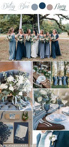 blue and gray wedding color palettes