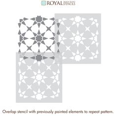 the royal spencer pattern is shown in grey and white, with an intricate design on it