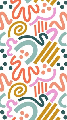 an abstract pattern with different colors and shapes