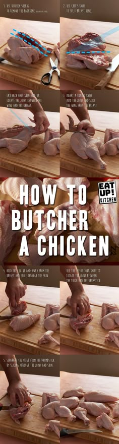 how to butcher a chicken on a cutting board