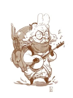 an image of a cartoon character playing the guitar