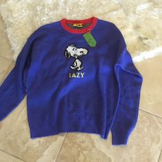 Lazy Oaf Cotton Knit Sold Out Rare Snoopy Sweater Size Xl New Unisex Oversized Fit Will Fit To 2x Brand New Snoopy Sweater, Lazy Oaf, Unisex Sweater, Jumper Sweater, Cotton Knit, Grey Sweatshirt, Oversized Fits, Long Sleeve Sweater, Sweater Sizes