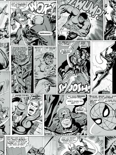 the amazing spider - man comic strip is shown in black and white