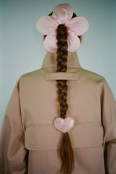 SANDY LIANG Flower Scrunchie, Nyc Fits, Monthly Payments, Sandy Liang, Ballet Pink, 가을 패션, Keep Jewelry, Pink Satin, Hair Inspo