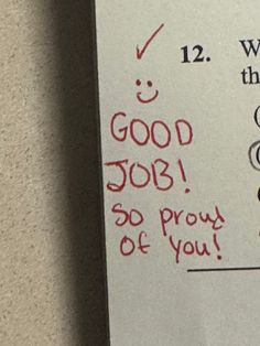 a piece of paper with writing on it that says, what is the good job?