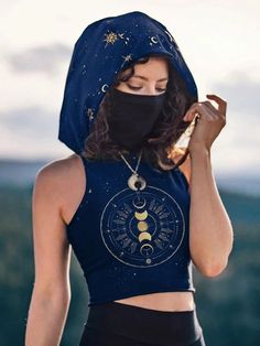 Moon Print, Moon And Stars, Mode Inspo, Sleeveless Crop Top, Fantasy Clothing, Character Outfits, Mode Inspiration, Sun Moon, Aesthetic Clothes