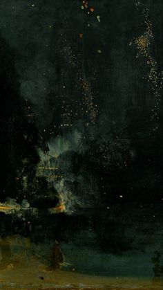 a painting with lots of fireworks in the sky