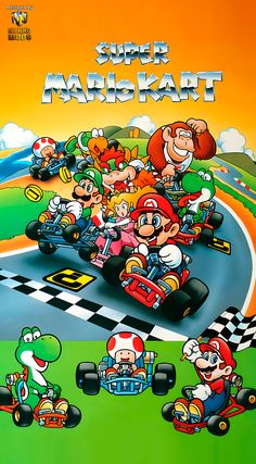 an image of mario kart racing on the track