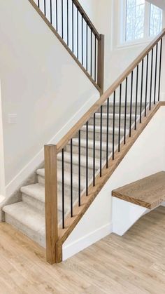 the stairs are made of wood and metal