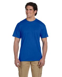 Adult 5.5 oz., 50/50 Pocket T-Shirt - ROYAL - 2XL | Gildan Adult 50/50 Pocket T-Shirt in Royal Blue Size 2XL | Cotton Polyester 8300, 0 Campus Ministry, Chevrolet Corvair, Mens Workout Shirts, Old T Shirts, Tee Shirt Homme, Pocket Tshirt, Ash Grey, Sport T Shirt, Fruit Of The Loom