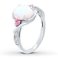 Lab-Created Opal Ring Lab-Created Sapphires Sterling Silver | Womens Rings | Rings | Kay Two Tone Jewelry, Fantasy Ring, Womens Rings, Pink Diamond Ring, Blue Sapphire Gemstone, Sterling Silver Jewelry Rings, Rings Rings, Engagement Rings Opal, Opal Ring