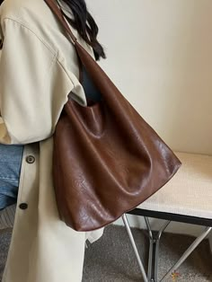 Bird in Bag - Premium Solid Color Womens Tote Bag with Spacious Capacity and Minimalist Design Law Outfits, Uni Bag, Slouchy Tote, Slouchy Bag, Brown Leather Totes, Color Cafe, Retro Mode, Color Coffee, Coffee Brown