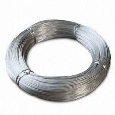 an coil of steel wire on a white background with clippings in the middle