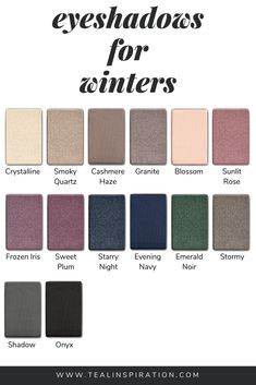 Makeup for Winters – Teal Inspiration Teal Inspiration, Winter Eyeshadow, Cool Winter Color Palette, Deep Winter Palette, Deep Winter Colors, Clear Winter, Makeup Shades