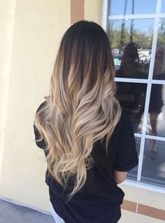 Long Layers With Balayage Ombre Highlights Long Hair Waves, Spring Hair Color, Long Hair Color