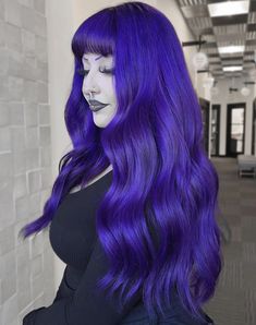 Black Blue Purple Hair, Blue Purple And Black Hair, Neon Purple Hair, Raven Hair Color, Raven Purple Hair, Electric Blue And Purple Hair, Permanent Purple Hair Dye, Dark Violet Hair, Deep Purple Hair