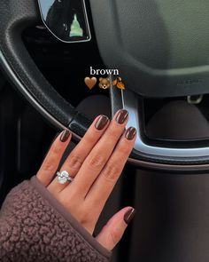 Fall nail inspo: save this for your next nail appointment 🍂💅🏽 #nails #fall #nailinspo #nailsofinstagram #nail Aesthetic Nails For Winter, Dip Nails Short Fall, Very Short Fall Nails, Short Nail Inspo Fall 2024, Squoval Nails Fall Colors, Fall Engagement Nails Ideas, Thanksgiving Nail Colors Fall, Fall Nail 2024, Short Nail Ideas Fall 2024