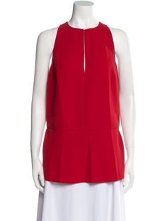 Ralph Lauren Collection BlouseRedKeyhole AccentSleeveless with Crew NeckConcealed Zip Closure at SideFit:Tops by Not Accepted typically fit true to size. Ralph Lauren Collection, Vintage Holiday Dress, Holiday Dresses, Sleeveless Blouse, Sweater Accessories, Kids Design, Handbags On Sale, Sweater Top, Casual Shirts