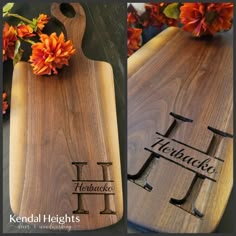 two wooden cutting boards with the words hauhauko and hilo on them