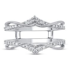 two white gold wedding bands with diamonds