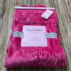 Juicy Couture Bedding Blanket Pink Plush Throw Blanket Juicy Couture Blanket Brand: Juicy Couture Size: 60” X 90” Color: Pink Condition: Brand New With Original Tags Same Day Shipping Via Usps Juicy Couture Room Decor, Juicy Couture Blanket, Pink Black Room, Juicy Couture Bedding, Black Room Decor, Bedding Blanket, 2000s Pink, Xmas 2024, Plush Throw Blanket