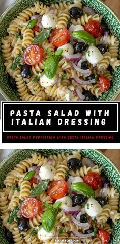 I love this Pasta Salad with Italian Dressing! It’s a colorful mix of rotini pasta, cherry tomatoes, black olives, and fresh mozzarella—all tossed together with a zesty Italian dressing. Perfect for picnics or quick lunches, this dish is sure to become a favorite! Pasta Cherry Tomatoes, Italian Dressing Pasta Salad, Italian Dressing Recipe, Italian Dressing Recipes, Zesty Italian Dressing, Red Onion Relish, Rotini Pasta