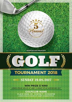 a golf tournament flyer is shown