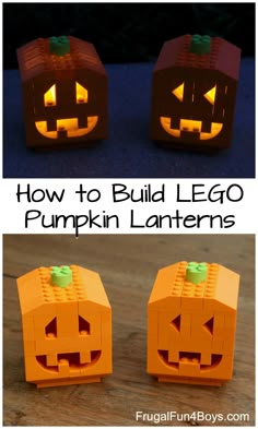 how to build lego pumpkin lanterns for halloween