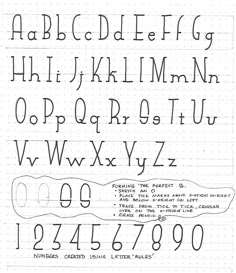 the upper and lower letters are drawn on lined paper