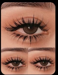 Cool Eyelash Extensions, Eyeliner Eyelash Extensions, Natural Spikey Lash Extensions, Cute Fake Lashes, Makeup Looks With Eyelash Extensions, How To Do Manga Lashes, Manhua Lashes Black Women, Eyeliner Lash Extensions, Lash Extensions Styles Hooded Eyes