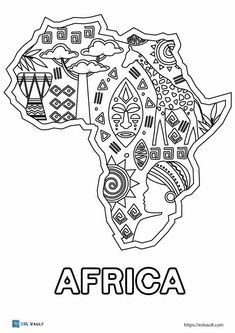 Africa map coloring pages Africa Poster Project, Africa Colouring Pages, Africa Coloring Pages, African Flags Colouring, Geography Coloring Pages, Map Of Africa Art, Continents Coloring Page Free Printable, African Animals Coloring Pages, Africa Worksheets For Kids