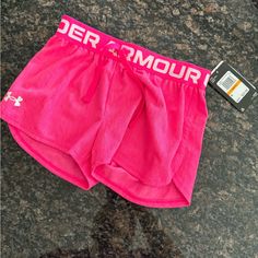 Under Armour Shorts Hot Pink Nwt! Sporty Bottoms With Built-in Shorts For Playwear, Casual Pink Under Armour Bottoms, Athleisure Shorts With Elastic Waistband For Play, Under Armour Pink Summer Shorts, Under Armour Pink Athletic Shorts With Built-in Shorts, Pink Under Armour Summer Shorts, Under Armour Casual Pink Shorts, Pink Short Bottoms For Playwear, Under Armour Pink Sports Shorts