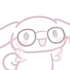 a cartoon bunny with glasses on its face