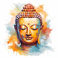 Buddha Clipart in Oil Painting Style: 4K Vector & Stencils Buddha Clipart, Gods Painting, Ad Video, Make Pictures, Watercolour Tutorials