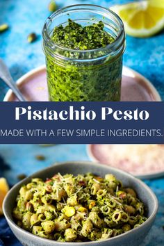 pistachio pesto made with a few simple ingredients