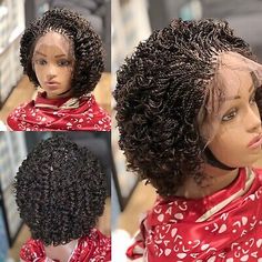 Marley Braids Styles, Short Braided Hair, Curly Tips, Marley Braids, Black Curly Wig, Micro Twists, Hair Twists, Afro Wig, Twist Braid