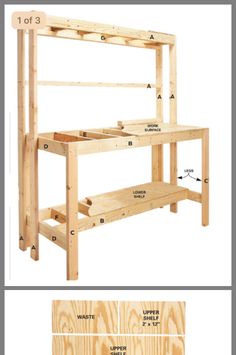 the plans for an outdoor bench are shown in three different positions, including one with two benches on each side