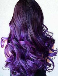 20 Breathtaking Purple Ombre Hair Color Ideas Dark Purple Hair, Brown Ombre Hair, Hair Color Unique, Violet Hair, Trendy Hair Color