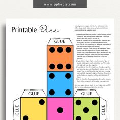 the printable dice game is ready to be played