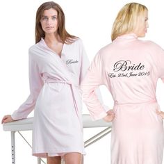 Now in the jersey #lightweight_bathrobe you can have your #custom_text_embroidery or initials on the front left breast side of the #bathrobe AND and large BACK text embroidery. Back Embroidery, Hen Night, Ireland Wedding, Hens Night