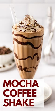 the mocha coffee shake is ready to be eaten