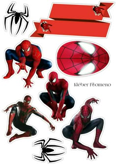 spiderman stickers are shown in this image