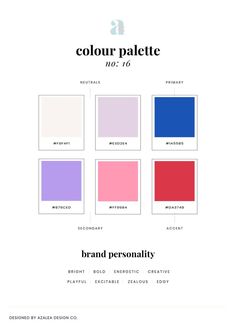 the color palette for brand personality