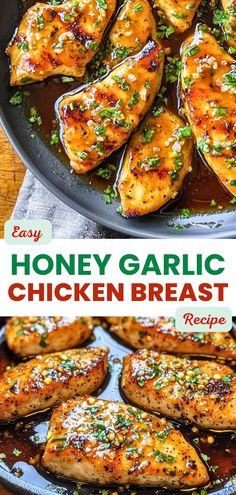 honey garlic chicken breast recipe in a skillet