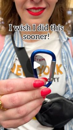 a woman holding a pair of scissors in her hand with the caption, i wish i did this soon