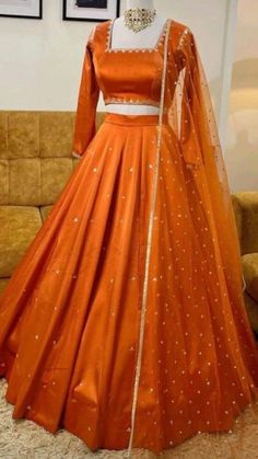 Rust Silk Lehenga choli dupatta Indian Designer lengha Custom Stiched made to order for women exclusive wedding party wear Designer choli 1 Designer Choli, Lehenga Silk, Designer Lengha, Silk Lehenga Choli, Simple Lehenga, Long Gown Design, Wedding Lehenga Designs, Lehenga Designs Simple, Lehnga Dress